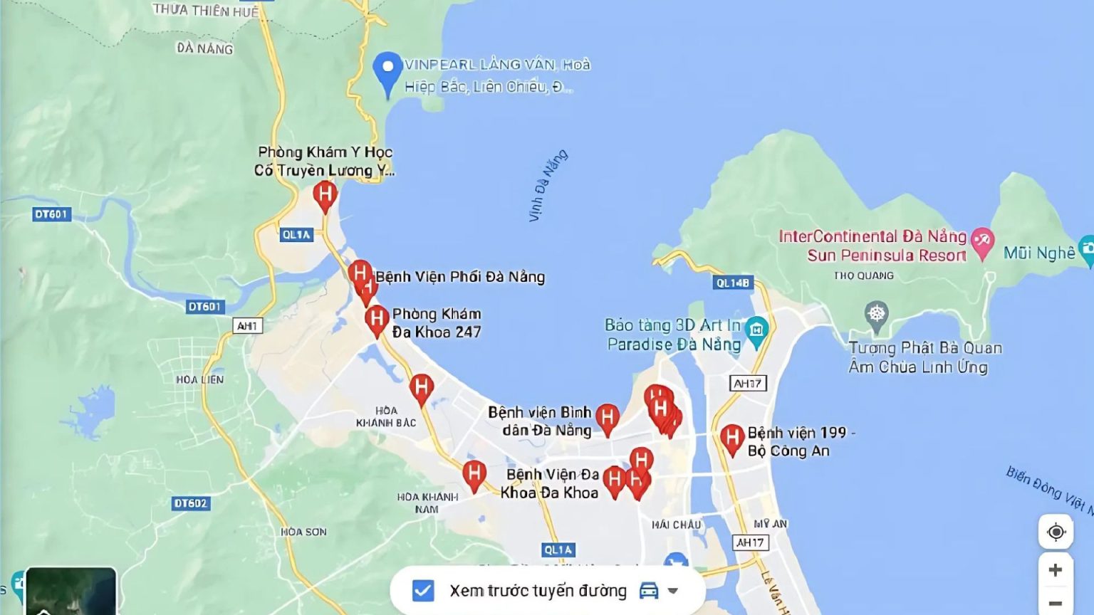 Vị trí Làng Vân Đà Nẵng